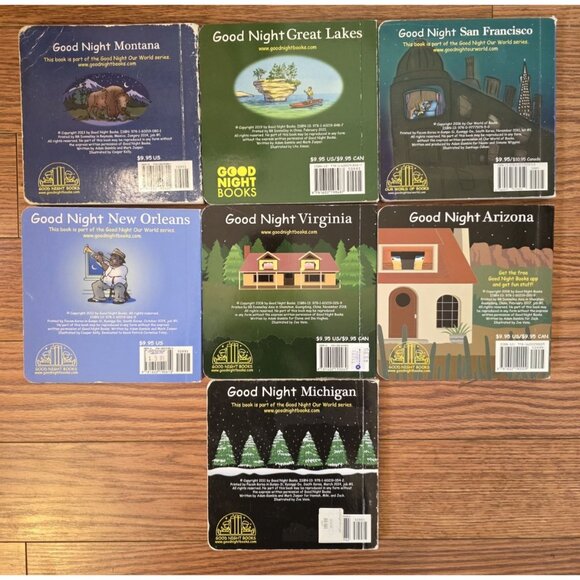 Good Night Board Books Lot Of 7 San Fran Arizona Montana ...by Adam Gamble - Picture 2 of 6